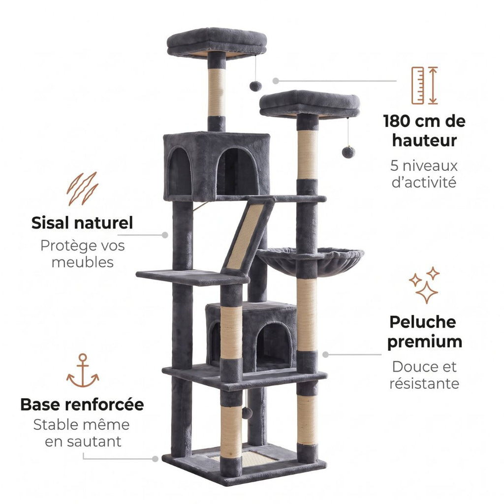 Arbre à chat XXL - Stable & spacieux | Nordika