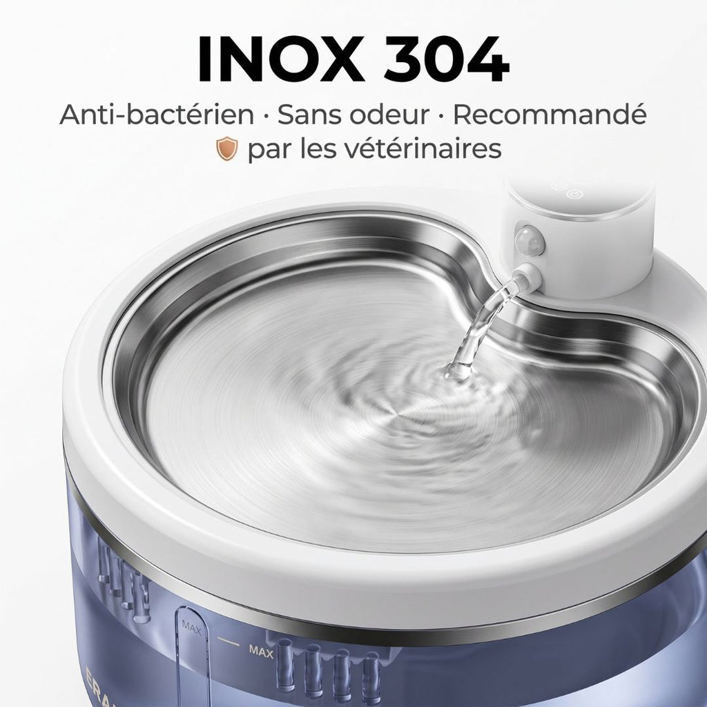 Fontaine à Eau Inox 2,5L — Détection de Mouvement Automatique | Nami
