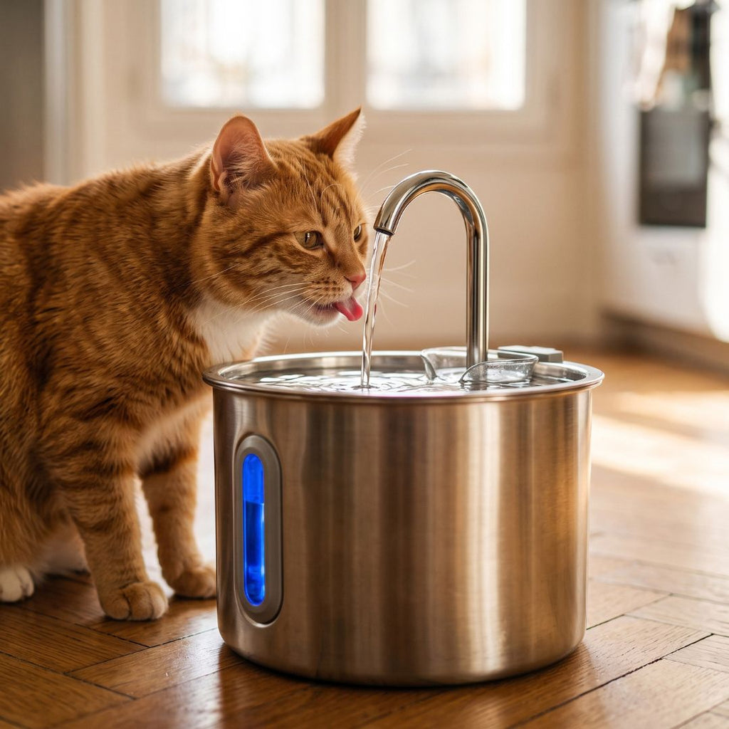 Fontaine à Eau pour Chat en Inox — Silencieuse & Facile à Nettoyer | Source