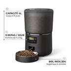Distributeur Automatique de Croquettes 4L — Anti-Insectes & Bol Inox | Miam