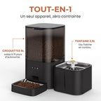 Distributeur de Croquettes 2-en-1 6L + Fontaine 2,5L — Connecté WiFi | Nourri