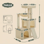 Arbre à Chat 104cm Double Condo — Hamac & Rampe Griffoir | Nido