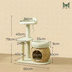 Arbre à Chat Rotin 79cm — Condo Tressé & Griffoir Sisal | Cocon
