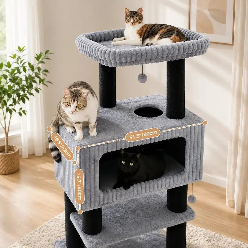 Arbre à chat condo spacieux - Confort XXL | Feliora