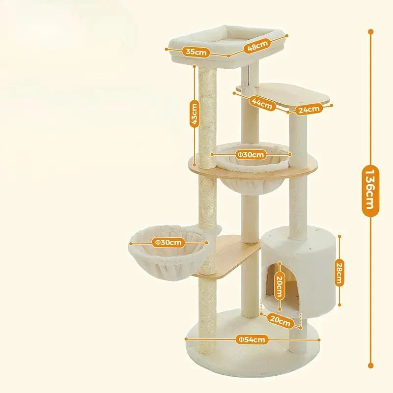 Arbre à chat confortable beige - Stable & design | MiaWood