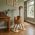 Arbre à Chat Dinosaure 116cm Rotin Tressé — Griffoir Sisal Naturel | Dino