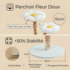 Arbre à Chat Fleur 92cm Bois Naturel — 2 Coussins Pétales & Sisal | Flora