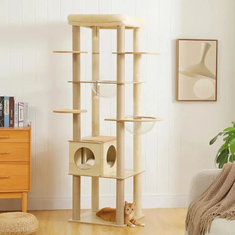 Arbre à chat intérieur bois – Hamac & perchoir | NatureCat