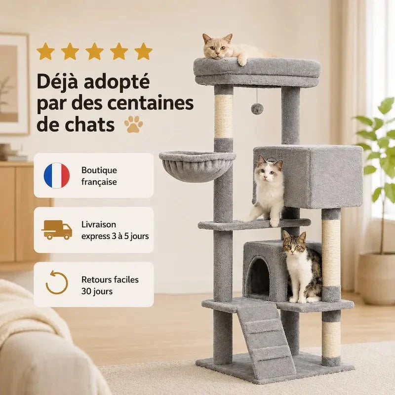 Arbre à chat luxe multi-niveaux – Tour premium | RoyalCat