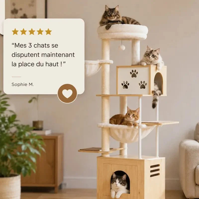 Arbre à chat meuble 7 niveaux - Ultra complet | Félihaus