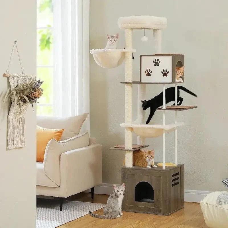Arbre à chat meuble 7 niveaux - Ultra complet | Félihaus