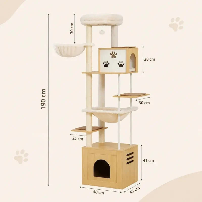 Arbre à chat meuble 7 niveaux - Ultra complet | Félihaus