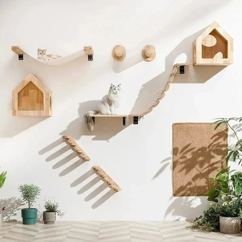 Arbre à chat mural - Espace optimisé, chat heureux !