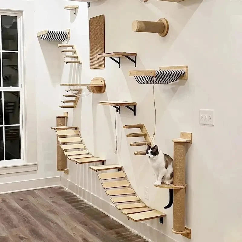 Arbre à chat mural - Espace optimisé, chat heureux !