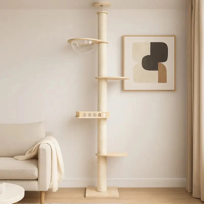 Arbre à chat plafond réglable - Stable sans perçage | Mewparnasse