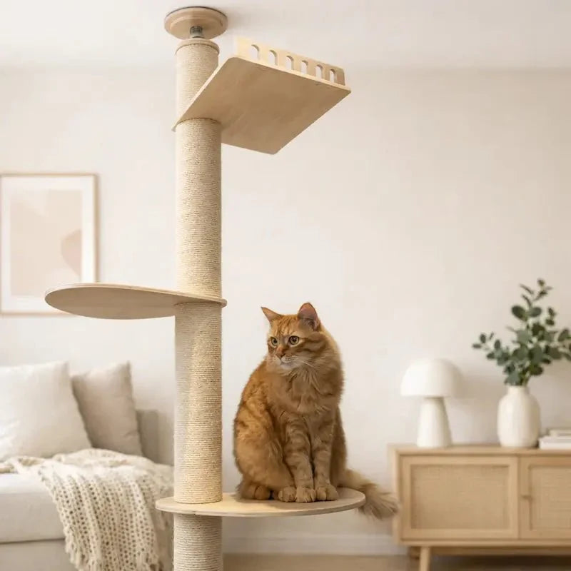 Arbre à chat plafond réglable - Stable sans perçage | Mewparnasse