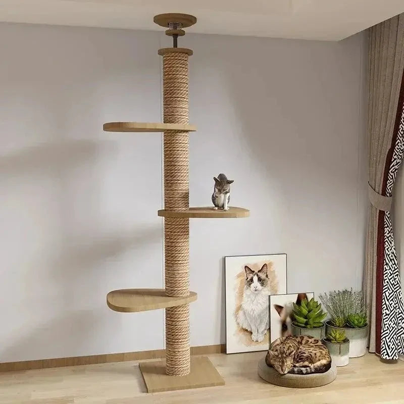 Arbre à chat XXL bois naturel – Stable & design | NativaCat