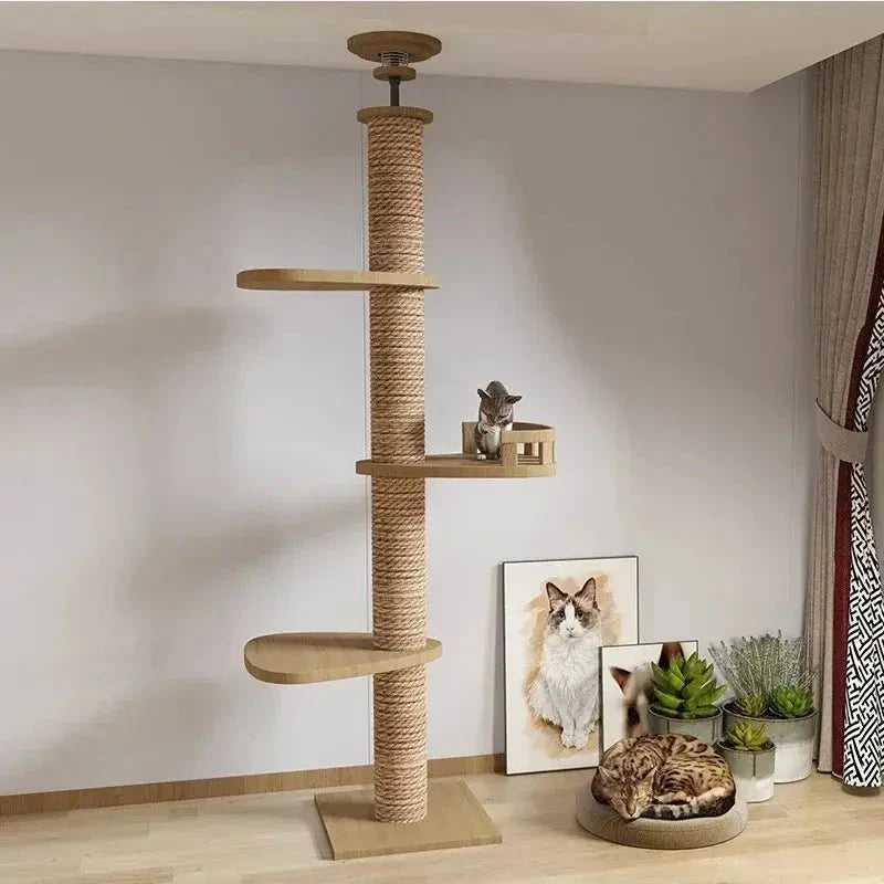 Arbre à chat XXL bois naturel – Stable & design | NativaCat