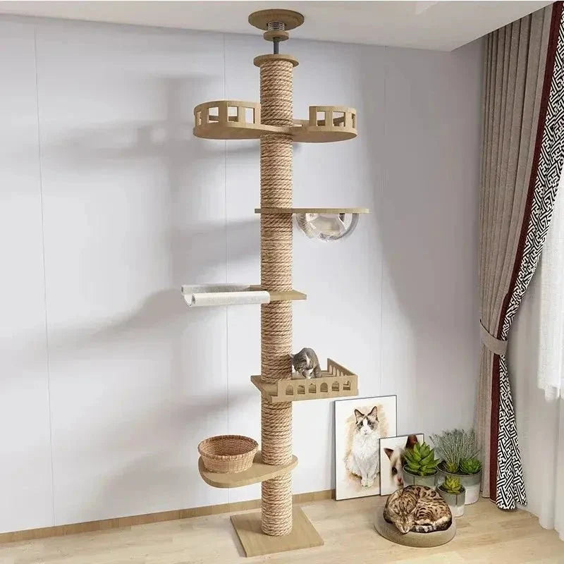 Arbre à chat XXL bois naturel – Stable & design | NativaCat