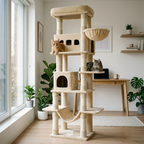 Arbre à Chat Géant 170cm — 2 Condos, 2 Hamacs, 8 Niveaux | Titan