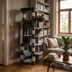 Arbre à Chat Géant 170cm — 2 Condos, 2 Hamacs, 8 Niveaux | Titan